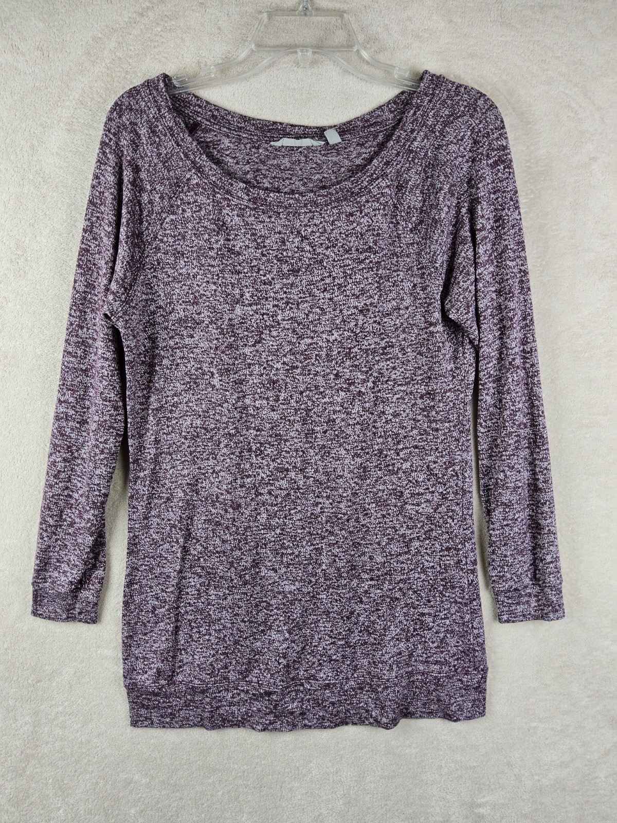 ATHLETA Women’s Luxe Pose Tunic Top Long Sleeve Pullover Heather Wine Red Size S