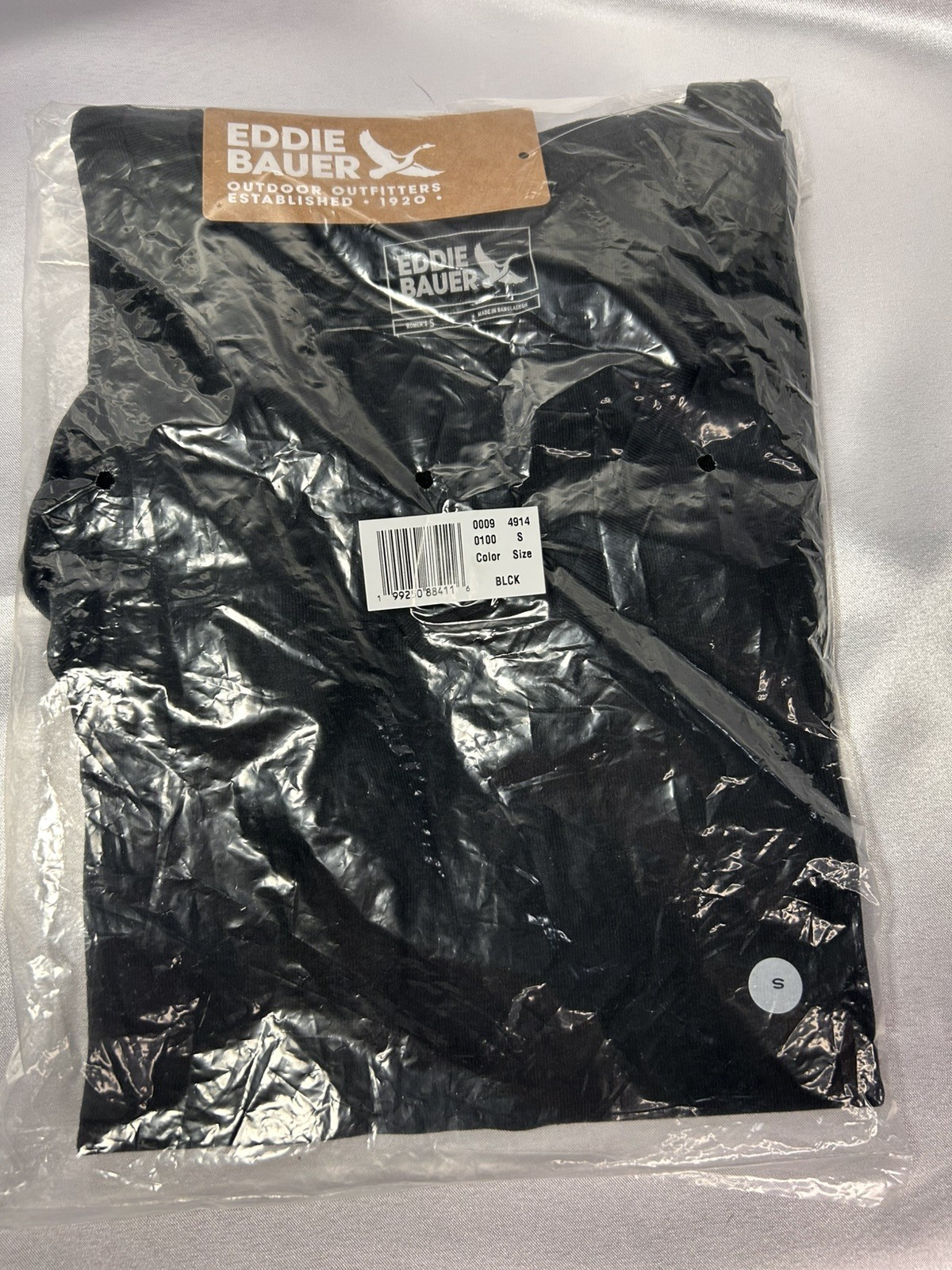 Eddie Bauer Womens V-Neck everyday Short Sleeve Tshirt Black Cotton Blend Size S
