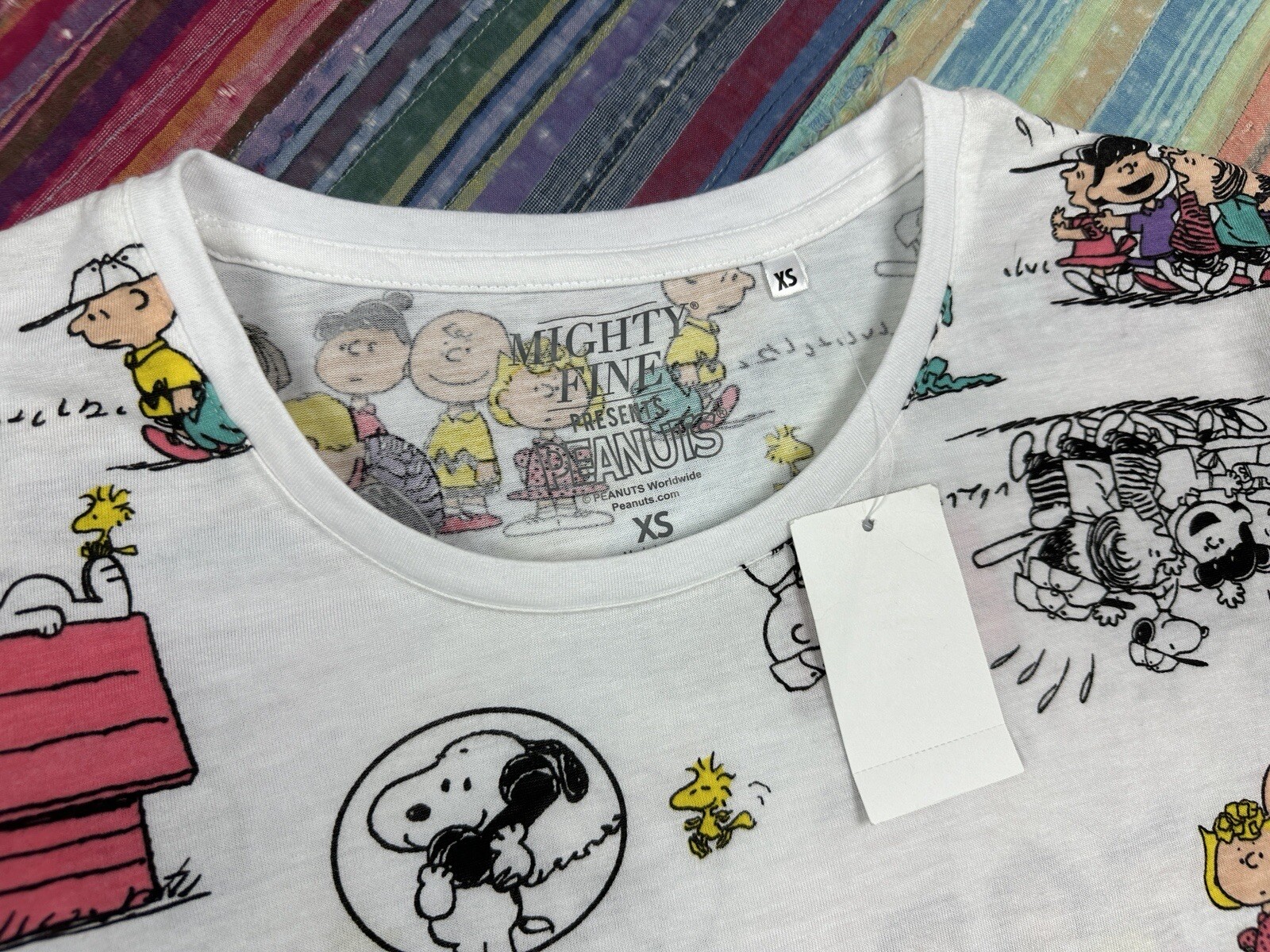 New Mighty Fine Presents Peanuts Comic Strip Sketch Graphic Top Junior’s XS