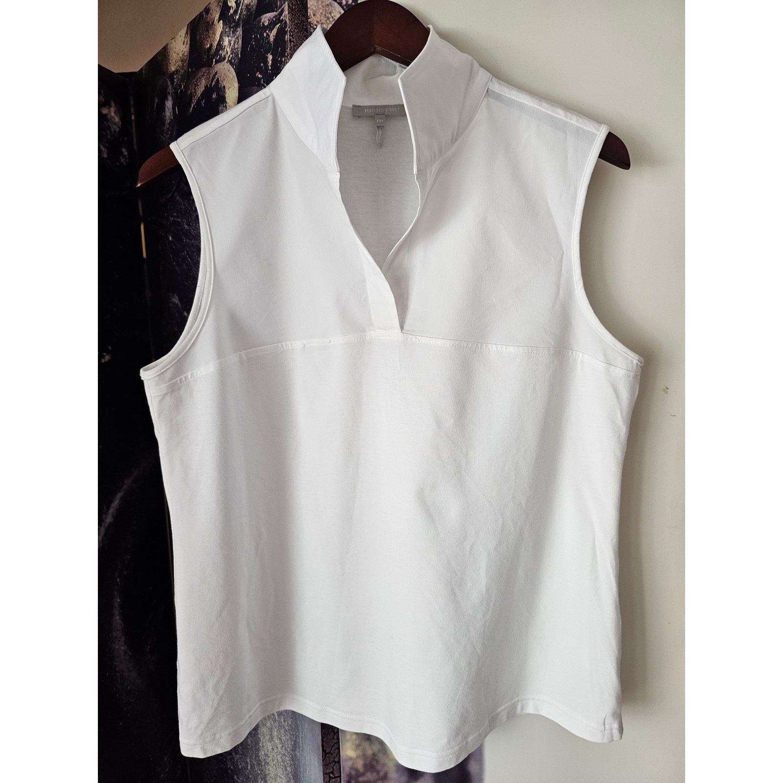 Hinson Wu Emma Foundation Layering Shirt Womens M White Tank Blouse sleeveless
