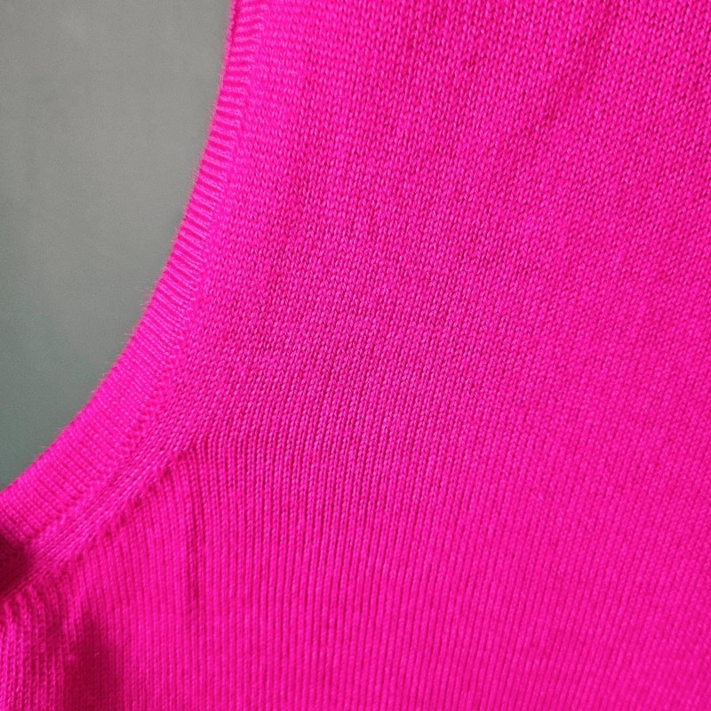 Escada 100% Wool Sleeveless Knit Top Hot Pink EU 40 Luxury Minimalist M