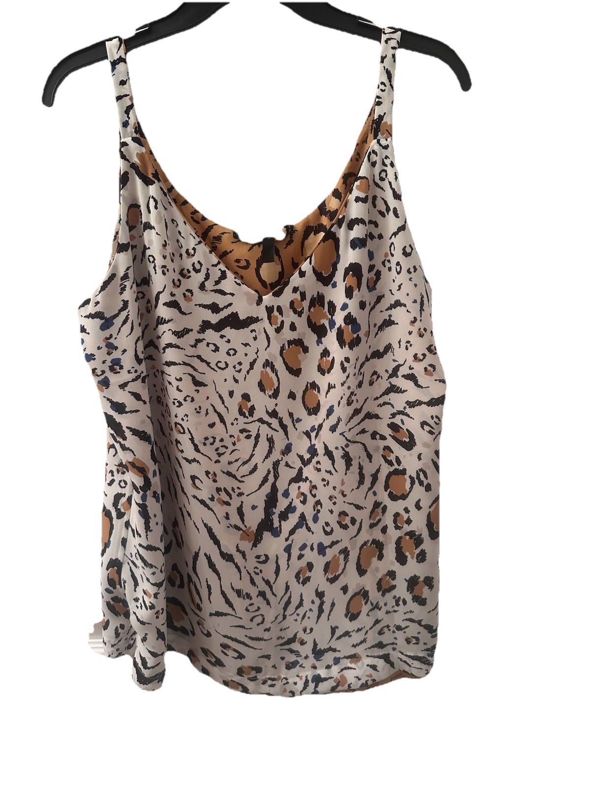 WHBM Leopard Print Camisole. Size M. Reversible. Tan & Black. White, Black &Blue