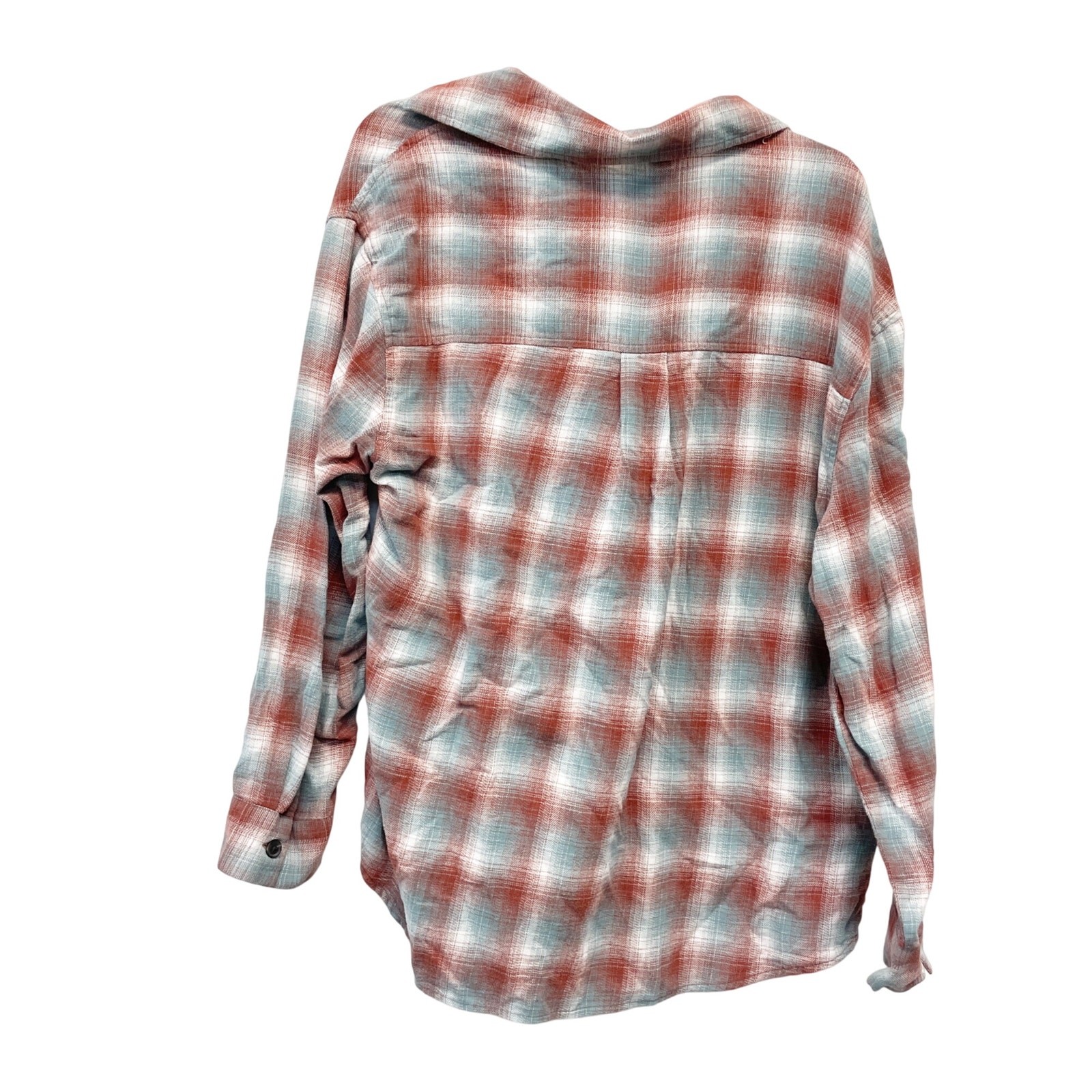 Wild Fable Long Sleeve Oversized Flannel Button Down Shirt Light Brown Plaid XXL