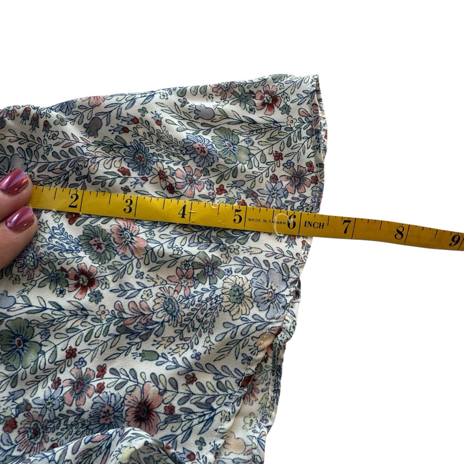 Rose + Olive Lightweight Floral Blue Blouse 1X Cottagecore Office Coquette