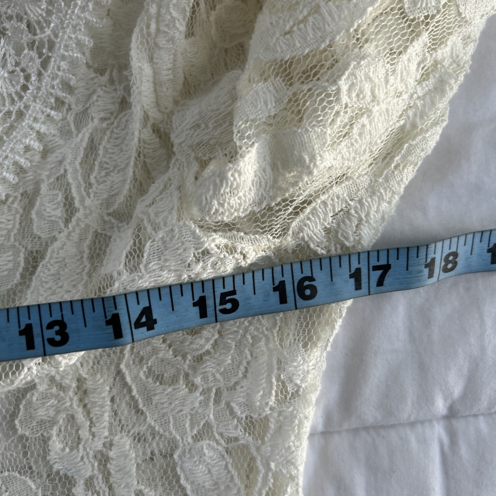Vtg Lace Blouse Womens L White Sheer Gold Button Edwardia Victorian Romantic 90s