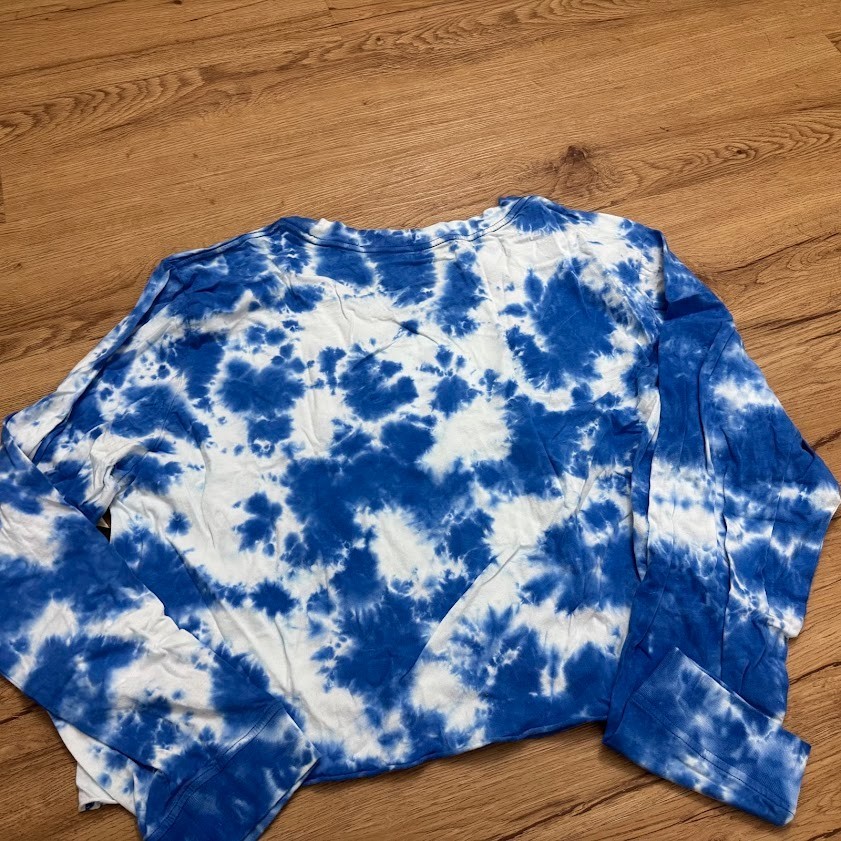 NWT New Era Women’s Los Angeles Rams Tie Dye Blue Long Sleeve Crop T-Shirt 2xl