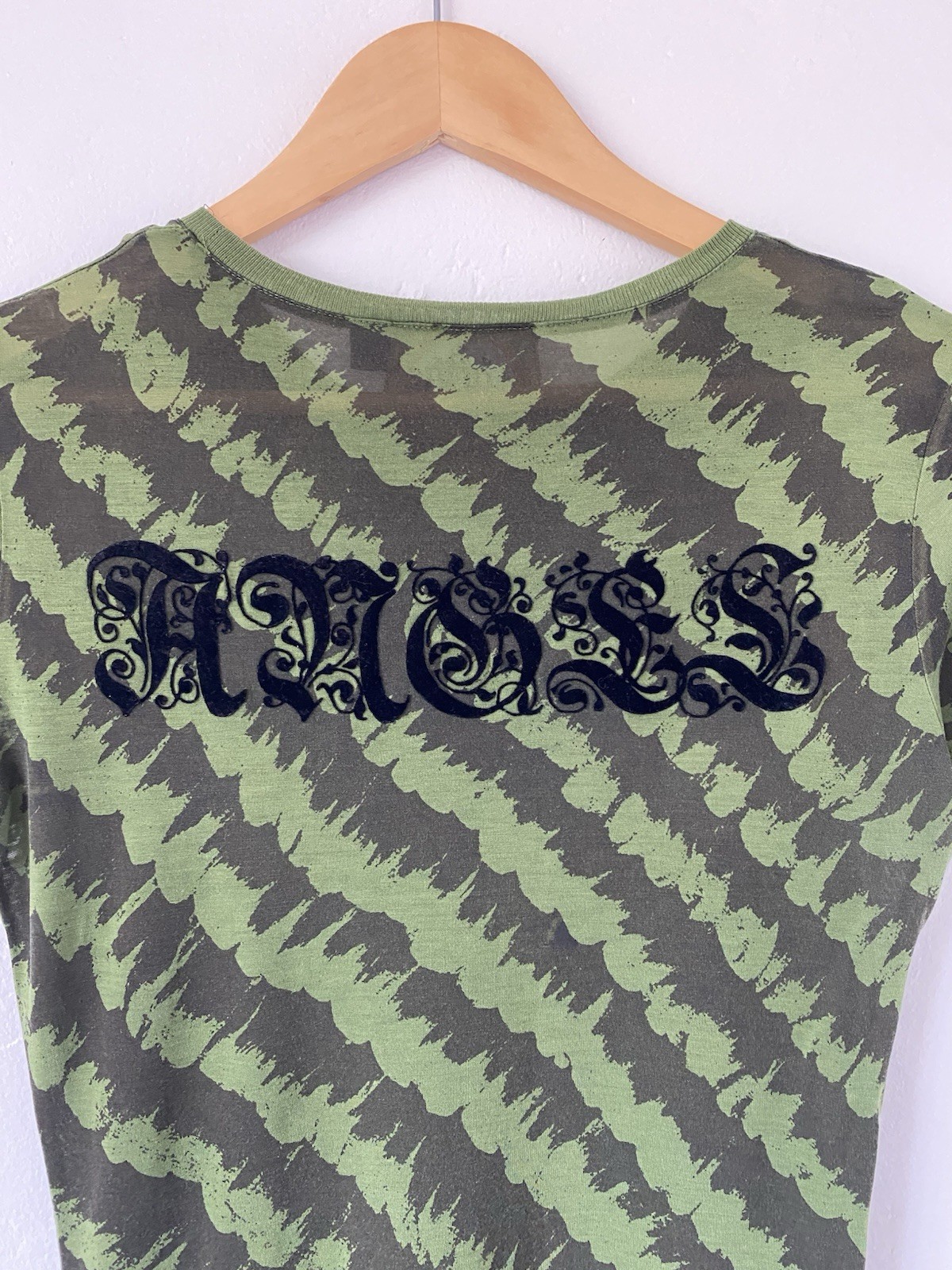L.A.M.B Fall 05 Green Black Stripe Angel Shirt Gwen Stefani Collector Rare Small