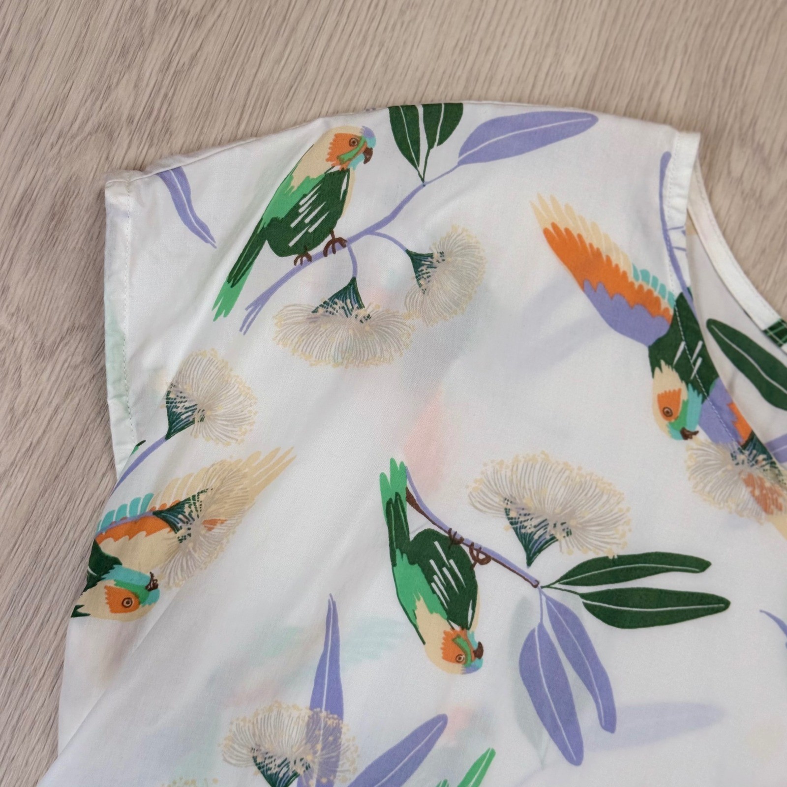Bird Print Blouse Patagonia XS Tropical Nature Outdoor Travel