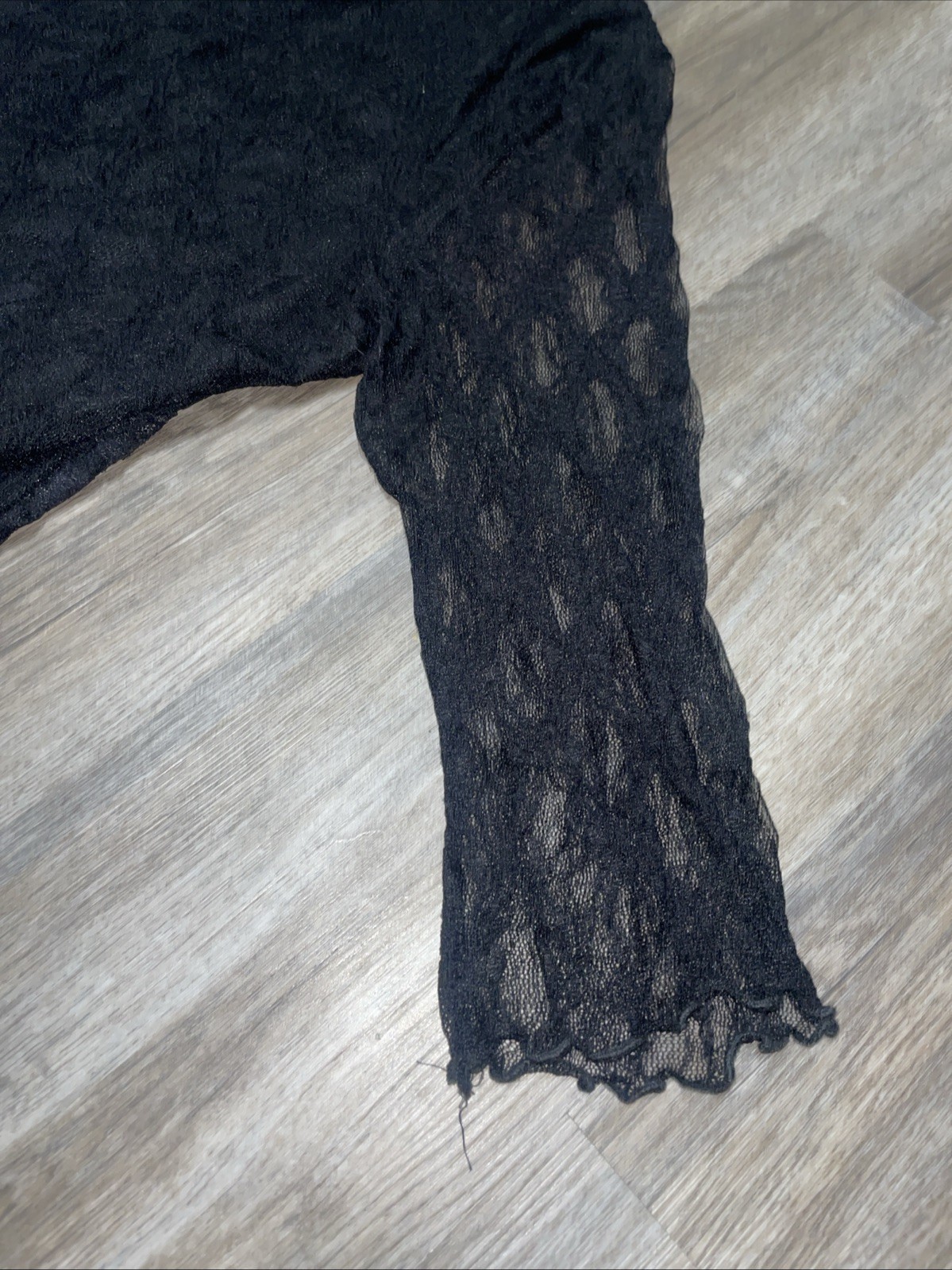 Vintage Fashion Bug Black Lace Top Plus 18/20 Y2K Whimsgoth Sheer Stretch Blouse