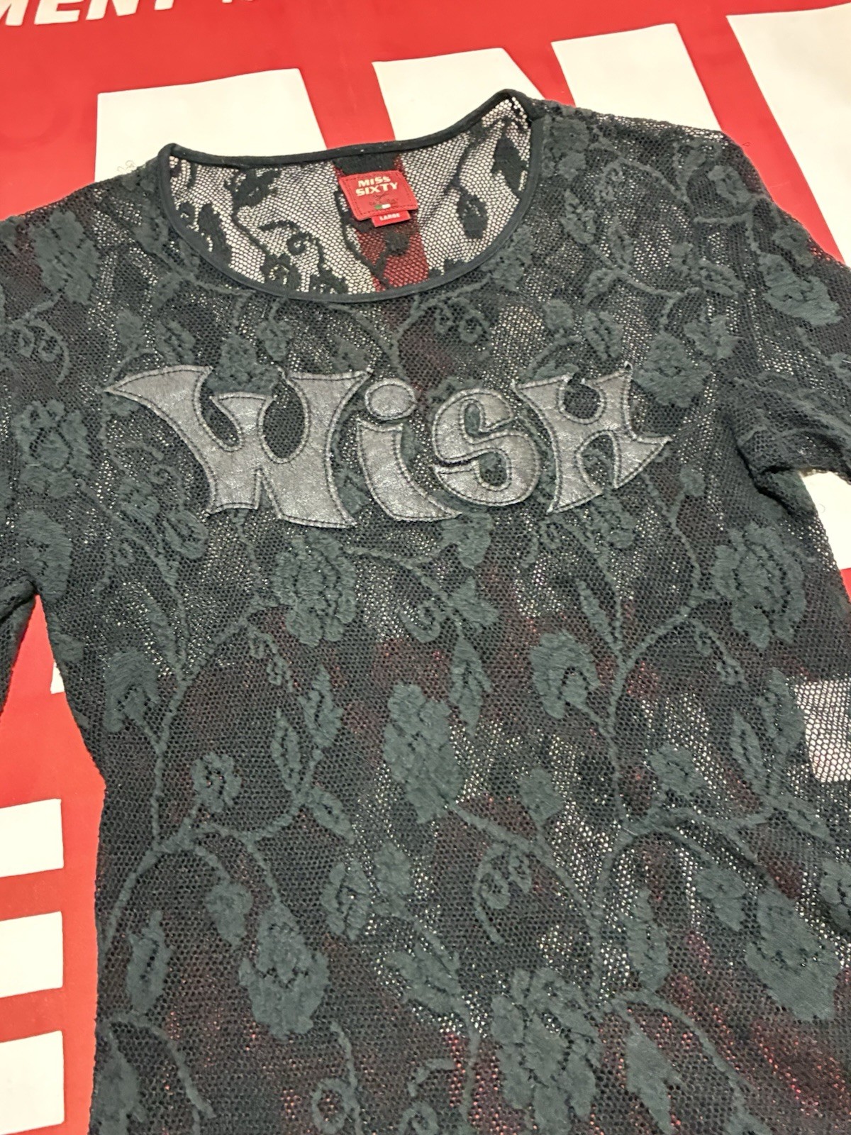 Miss Sixty Mesh Wish 3/4 Sleeve Shirt Y2K