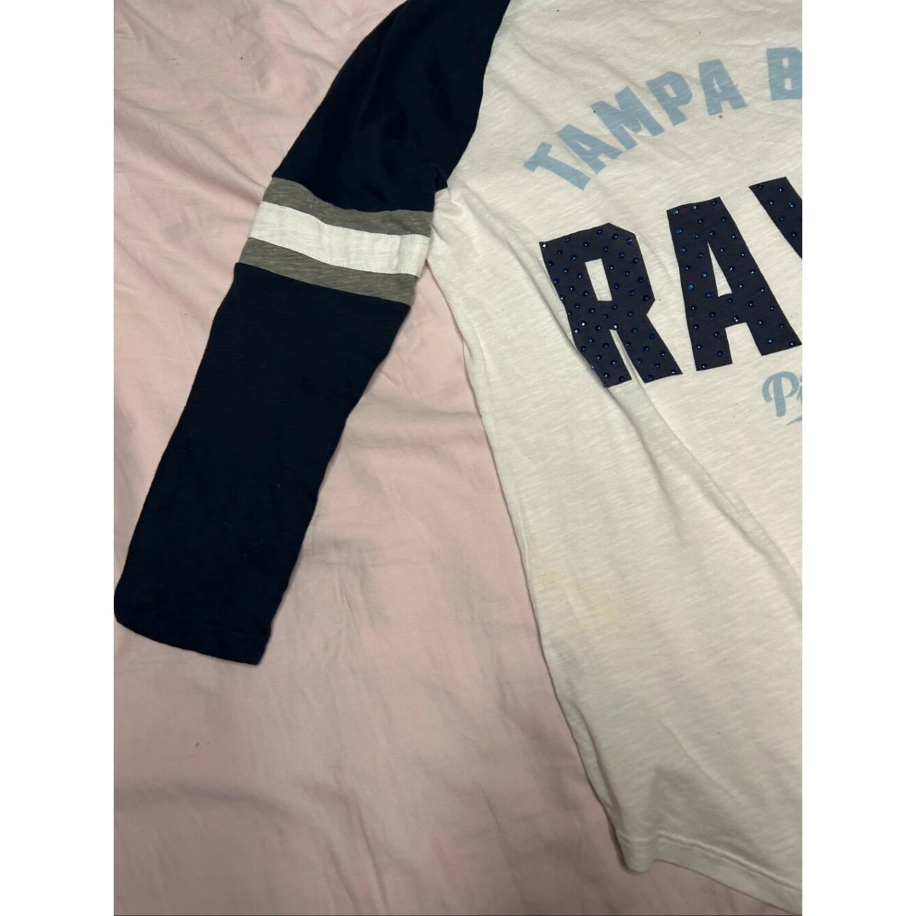 PINK VS Tampa Bay Rays Baseball Tee Bling Graphic Long Sleeve XS
