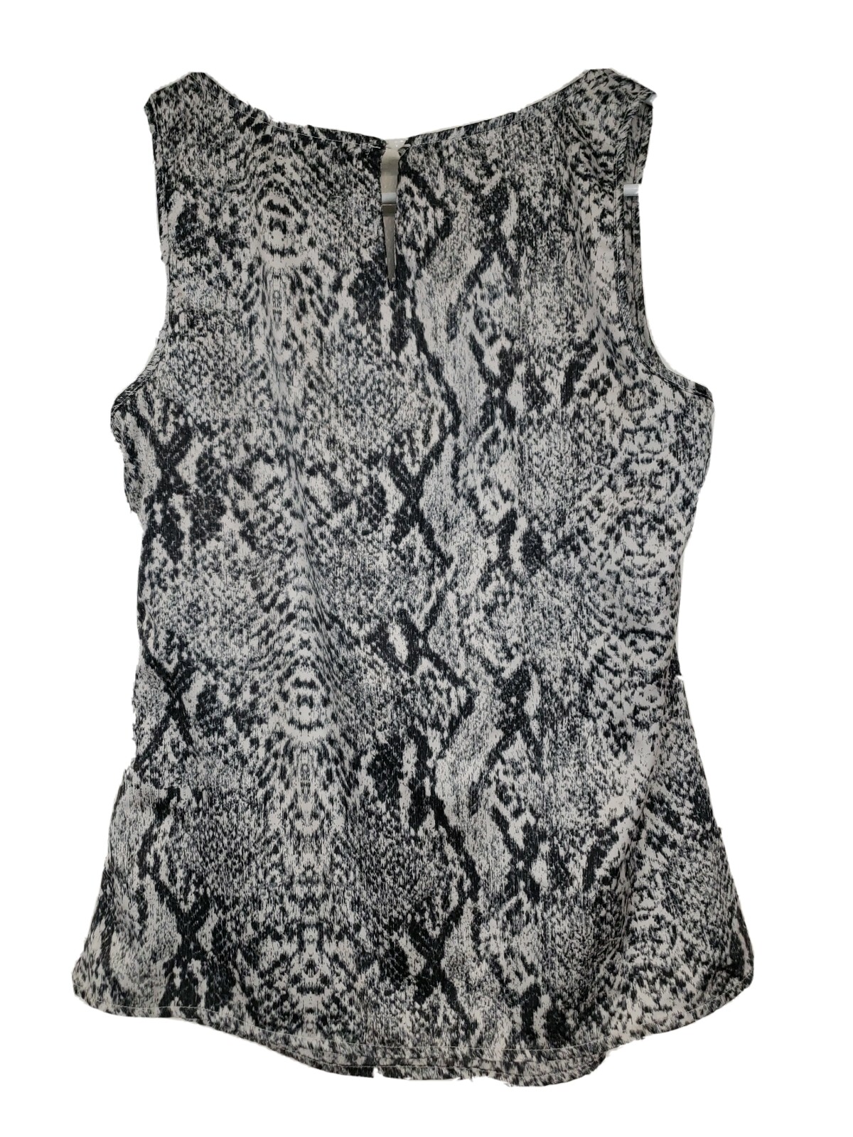 Kenneth Cole Reaction Small Womens Sleeveless Blouse Top White Black Gray