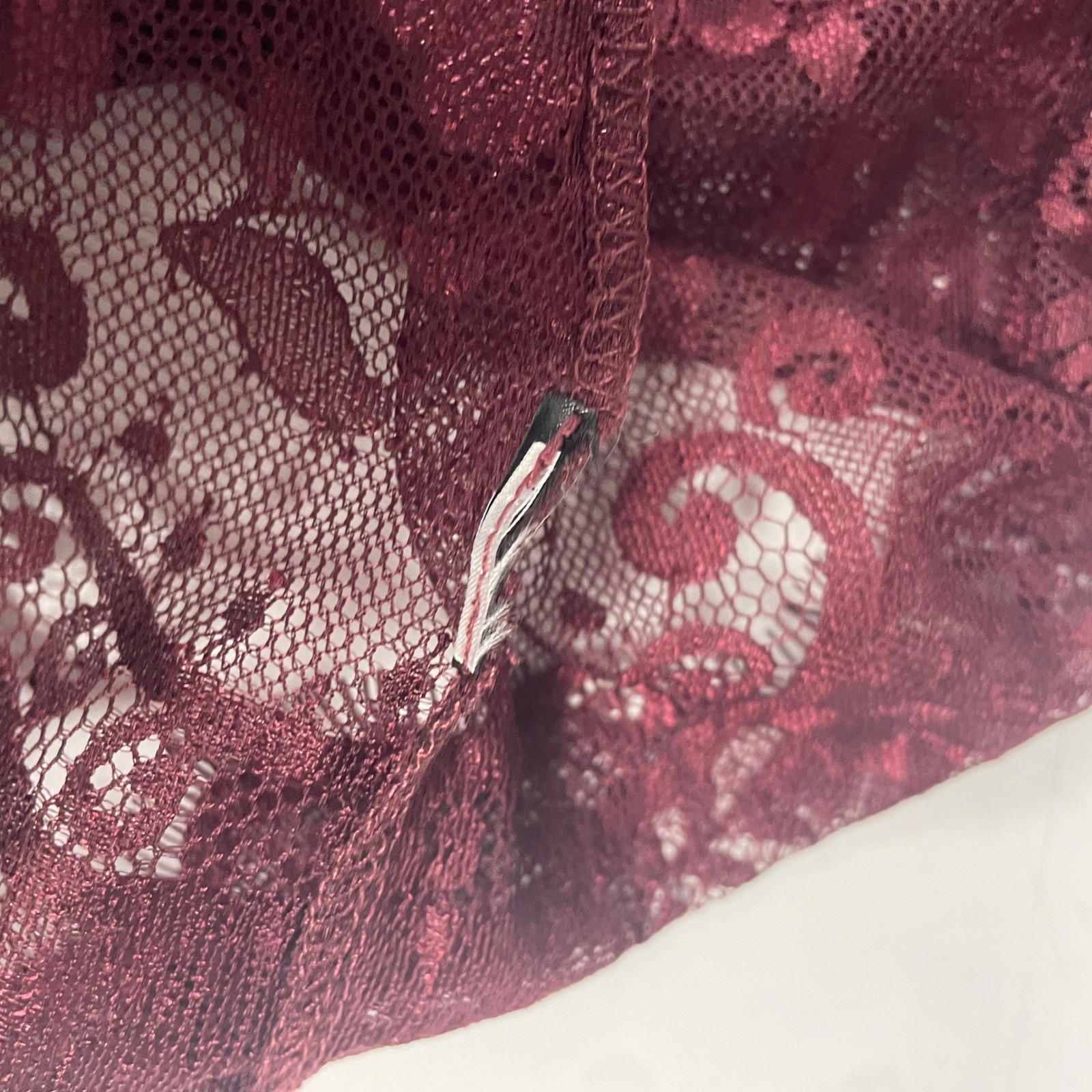Torrid Floral Lace Mesh Babydoll Tunic Top 0 L/XL Burgundy Gothic Whimsigoth