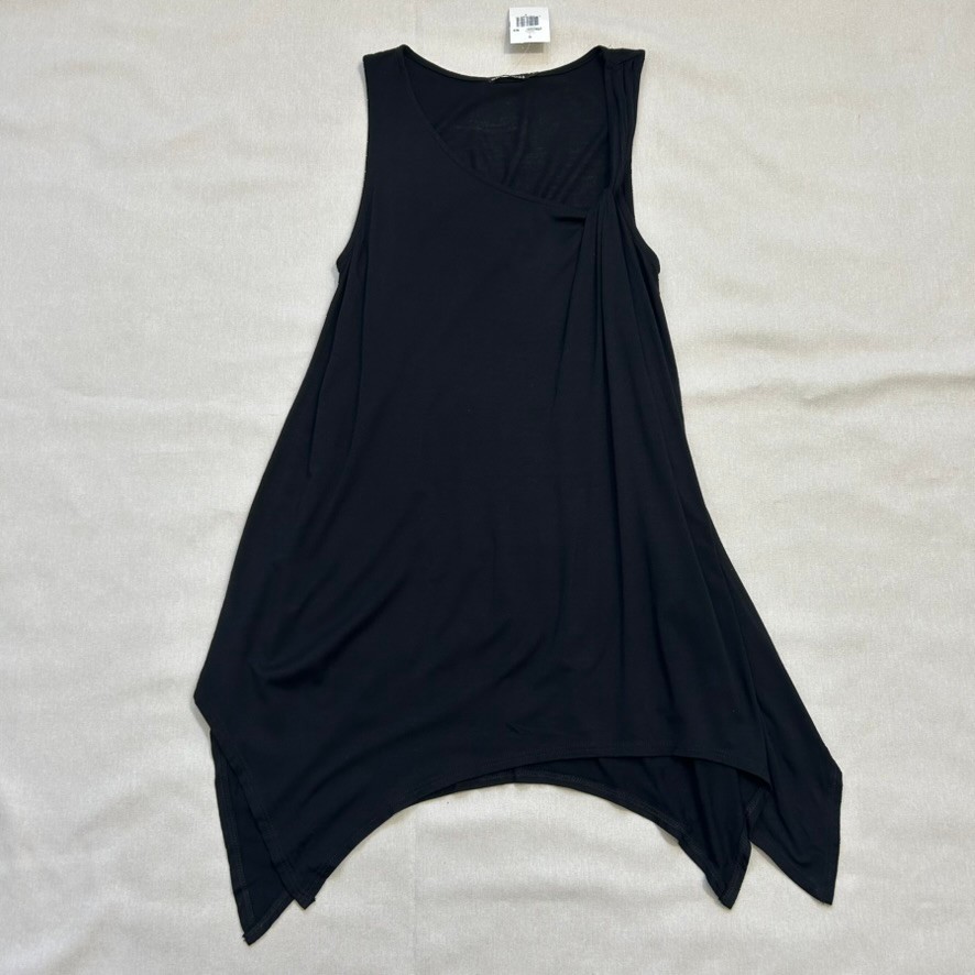 Ella Moss Black Flowy Asymmetrical Tunic Top Small USA Made
