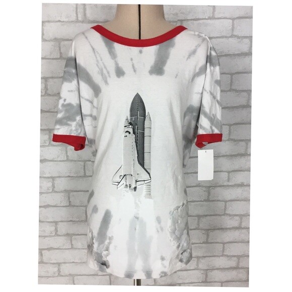 MIGHTY FINE ROCKET / Space Shuttle Tie Die 100% Cotton Shirt – Large MSPR $14.99
