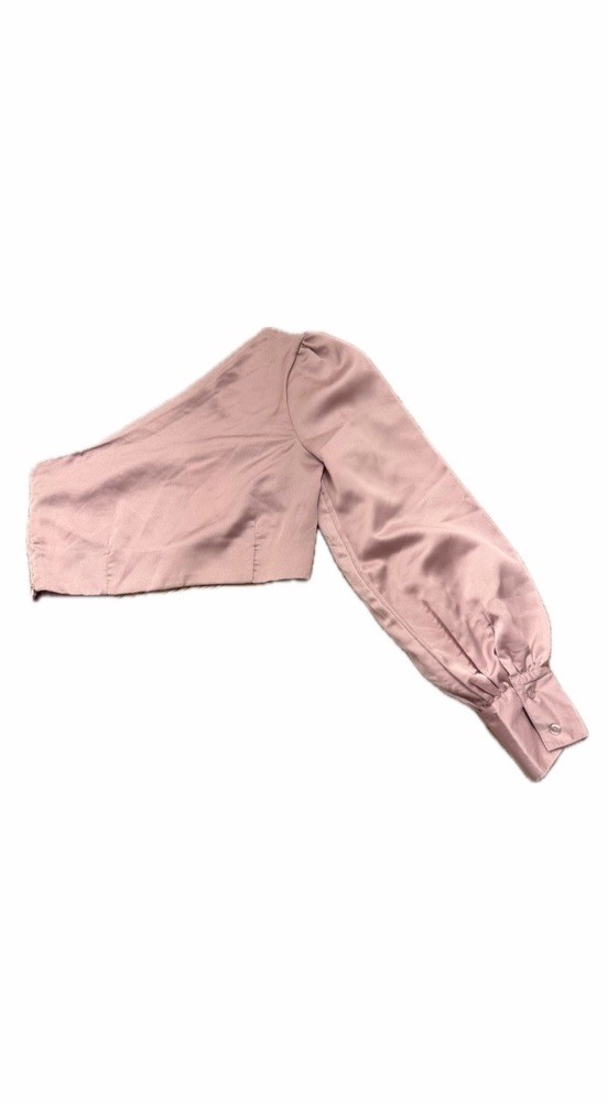MISSGUIDED WOMEN US 4 MAUVE COORD SATIN ONE SHOULDER CROP TOP NWT