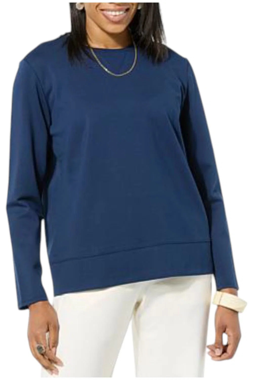 WynneLayers Women’s Long-Sleeve Ponte Top Midnight Blue