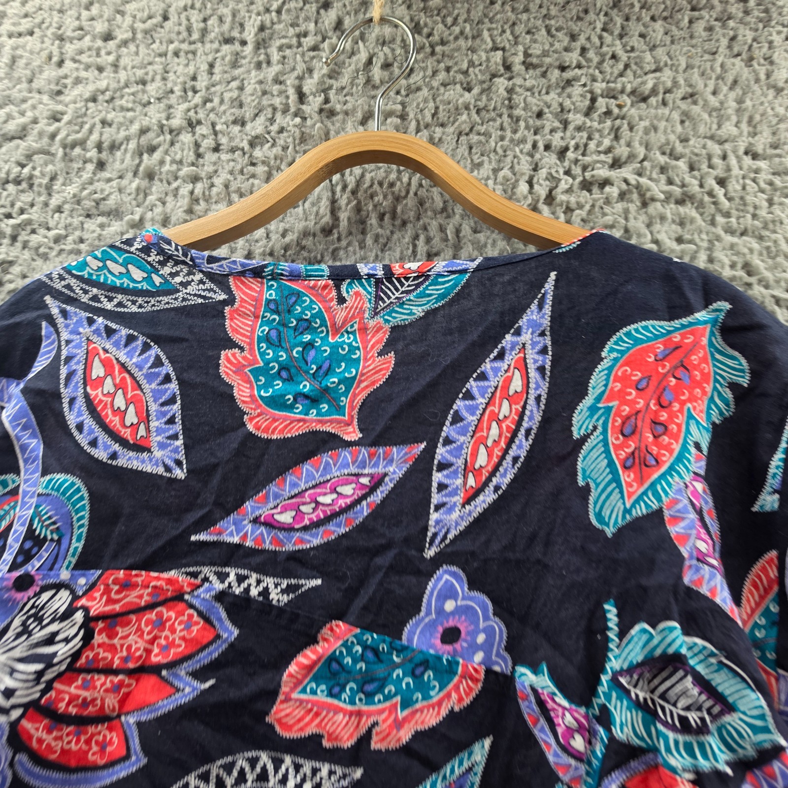 Virtuelle Top Womens Tunic Plus Size 22 Navy Blue Red Green Purple Paisley
