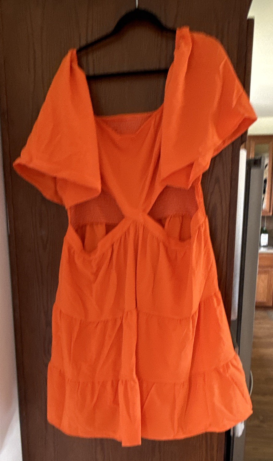 SHEIN Curve Women’s 4XL Plus Orange Solid Chiffon Pullover Top