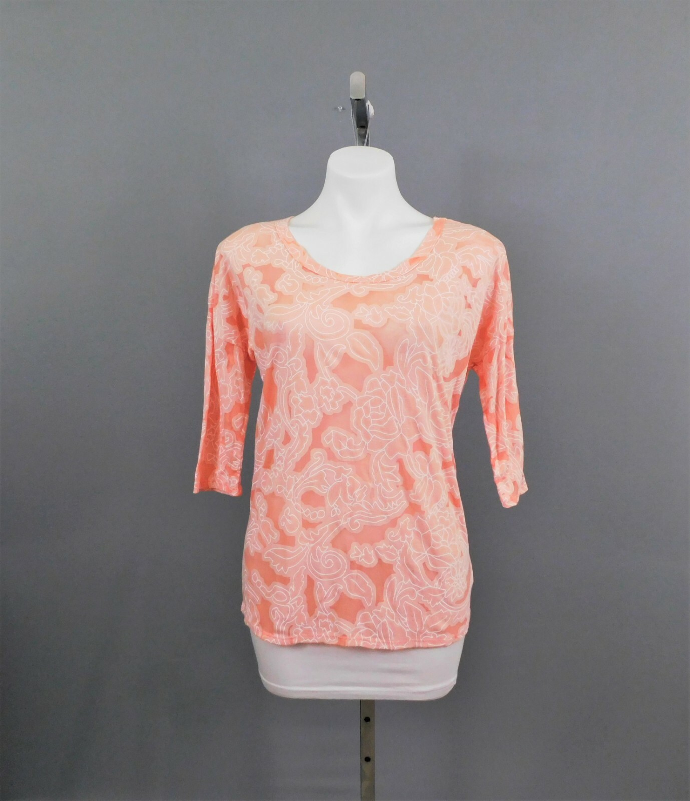 Sweet Claire Women’s Shirt, Size M, Pink/White, 70% Rayon, 30% Polyester