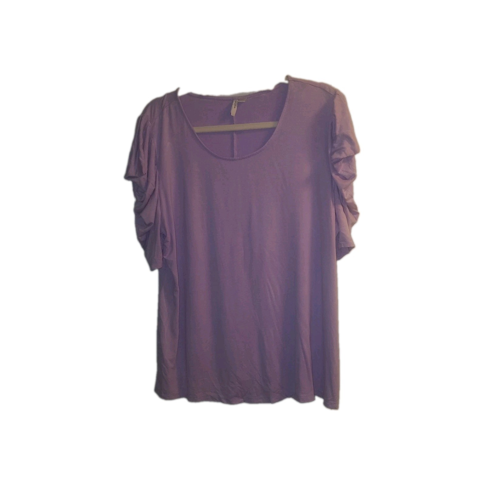 Est. 1946 Shirt Relaxed Scoop Neck Short Sleeve Top in Lavendar XL
