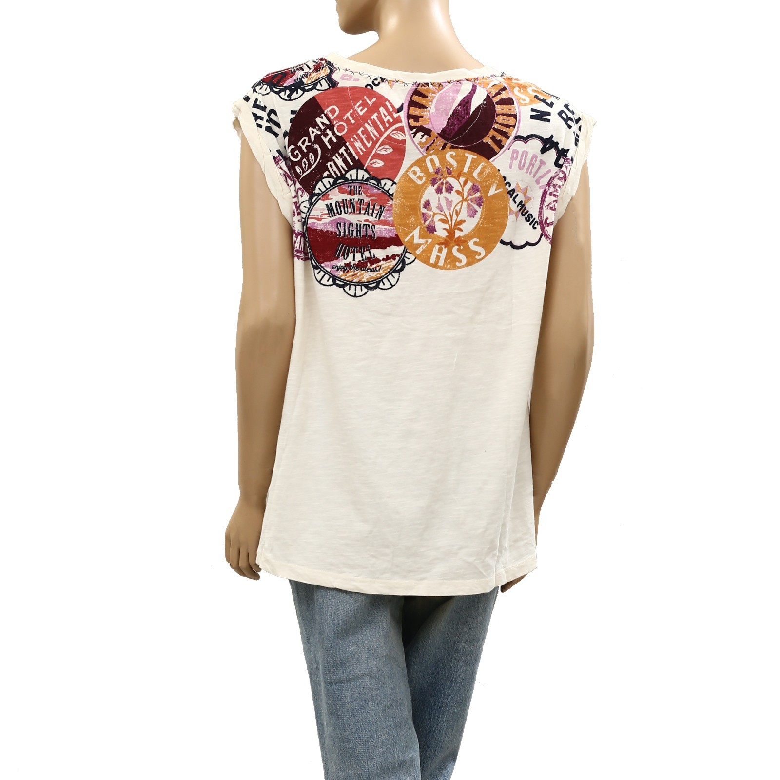 Maeve By Anthropologie Maeve Carey Muscle Tee Tunic Top Graphic Print S 289807