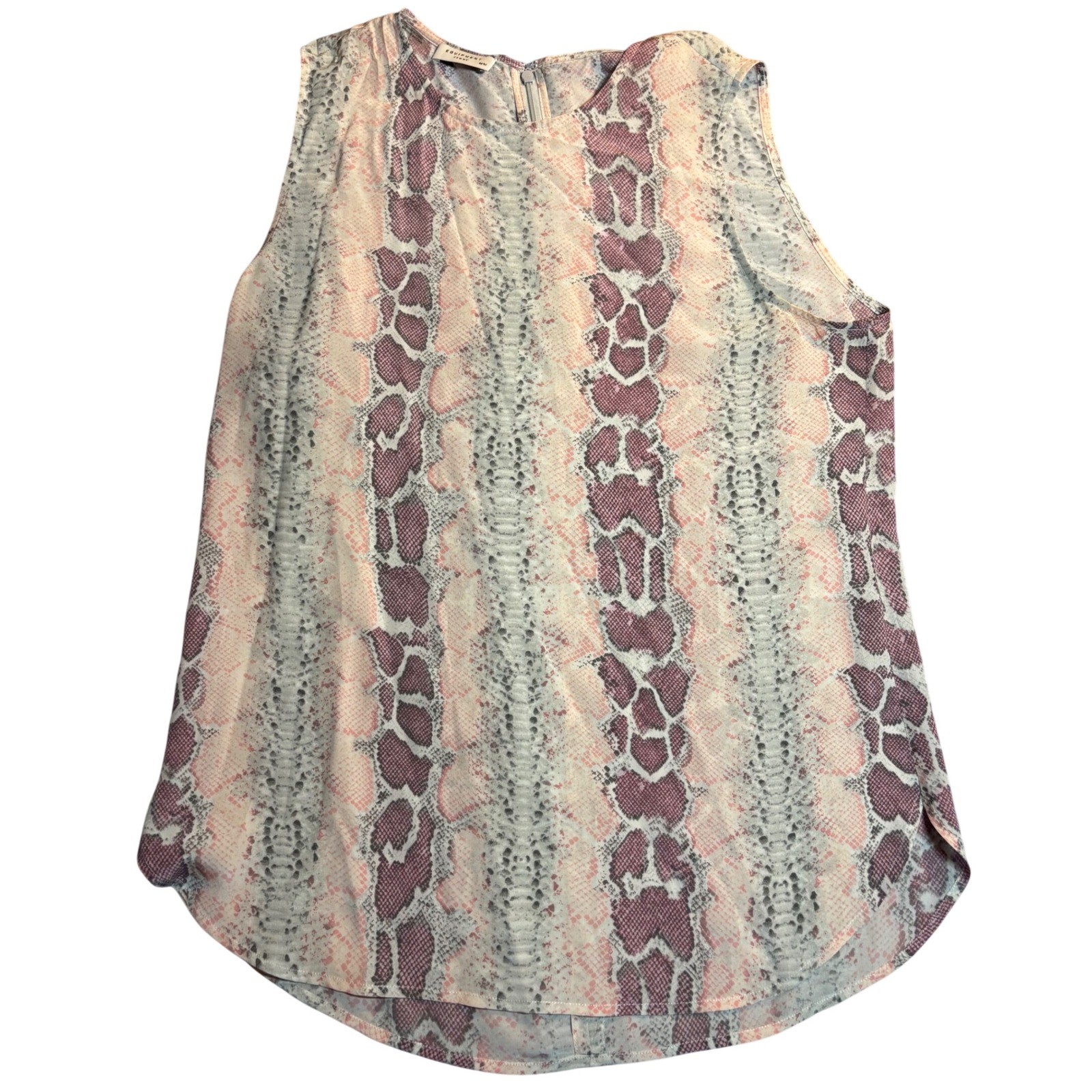 Equipment Femme Silk Sleeveless Top Women’s Pink Snakeskin Print Excellent Sz M
