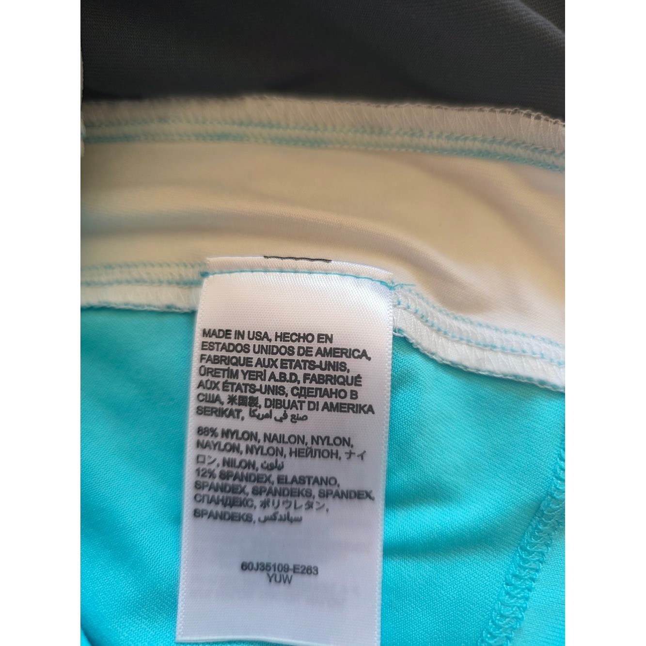 bebe Gray, White & Aqua Racerback Tank Size Small