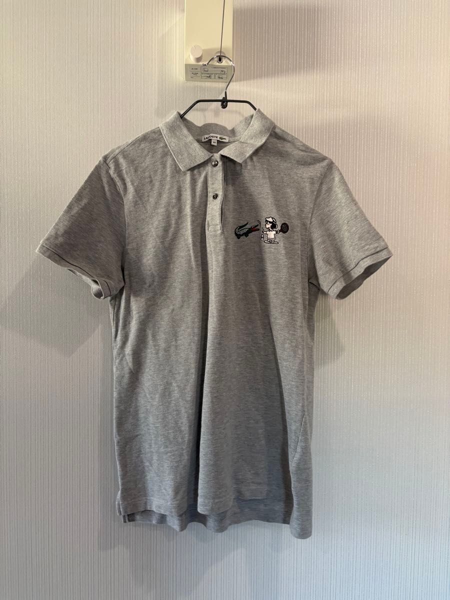 Lacoste LACOSTE Peanuts Collaboration Lucy Polo Shirt Rare Rare Item Gray Snoopy