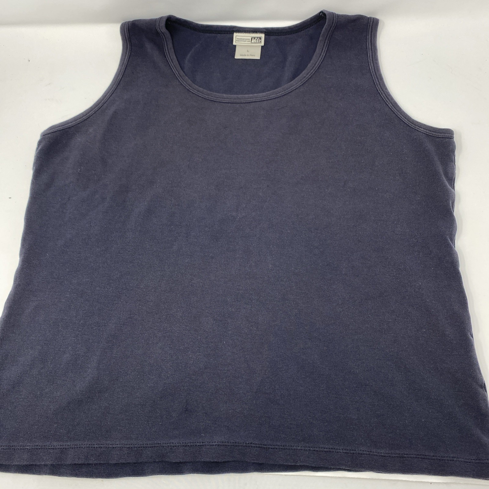 REI Co-Op Women’s Tank Top Size L Black Sleeveless 98% Cotton 2% Lycra Spandex