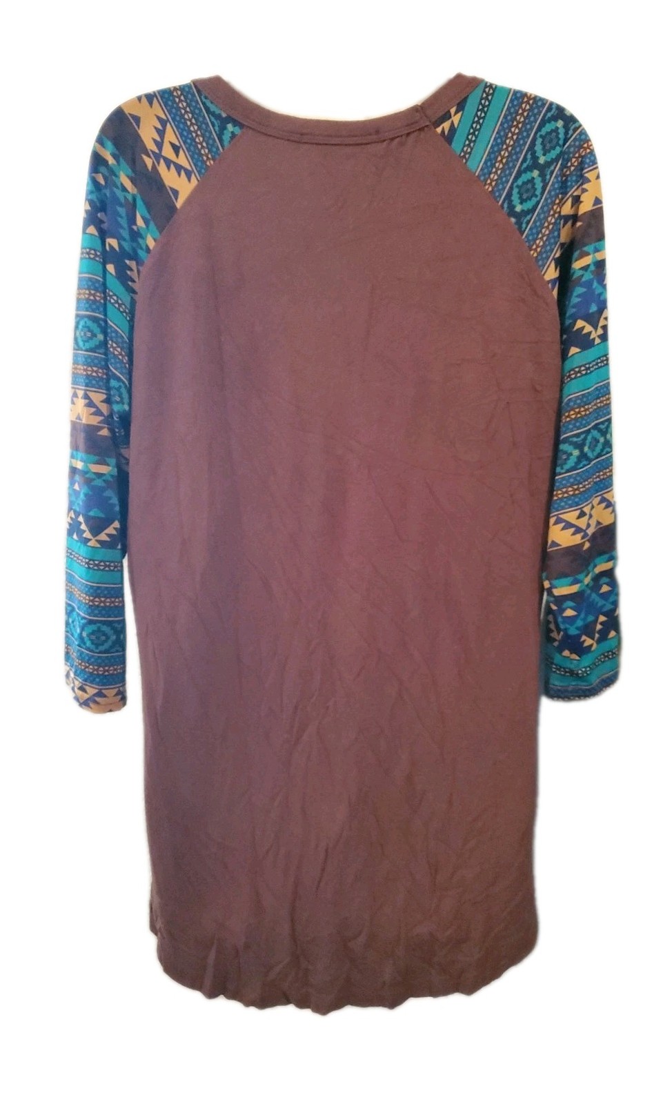 Southern Grace Womens Top Sz MEDIUM Brown 3/4 Sleeve Cotton/poly/spandex…