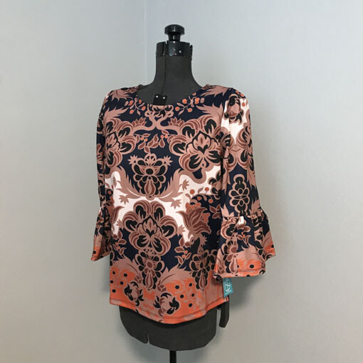 TRACY NEGOSHIAN ~ FALL FLOWERS Mia Tunic Top Sz L NWT