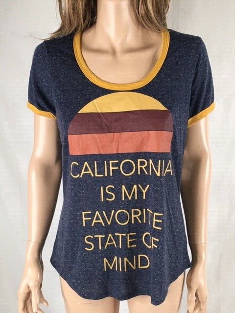 Junior’s NWT Belle Du Jour California Graphic Multicolor T-Shirt Size XL