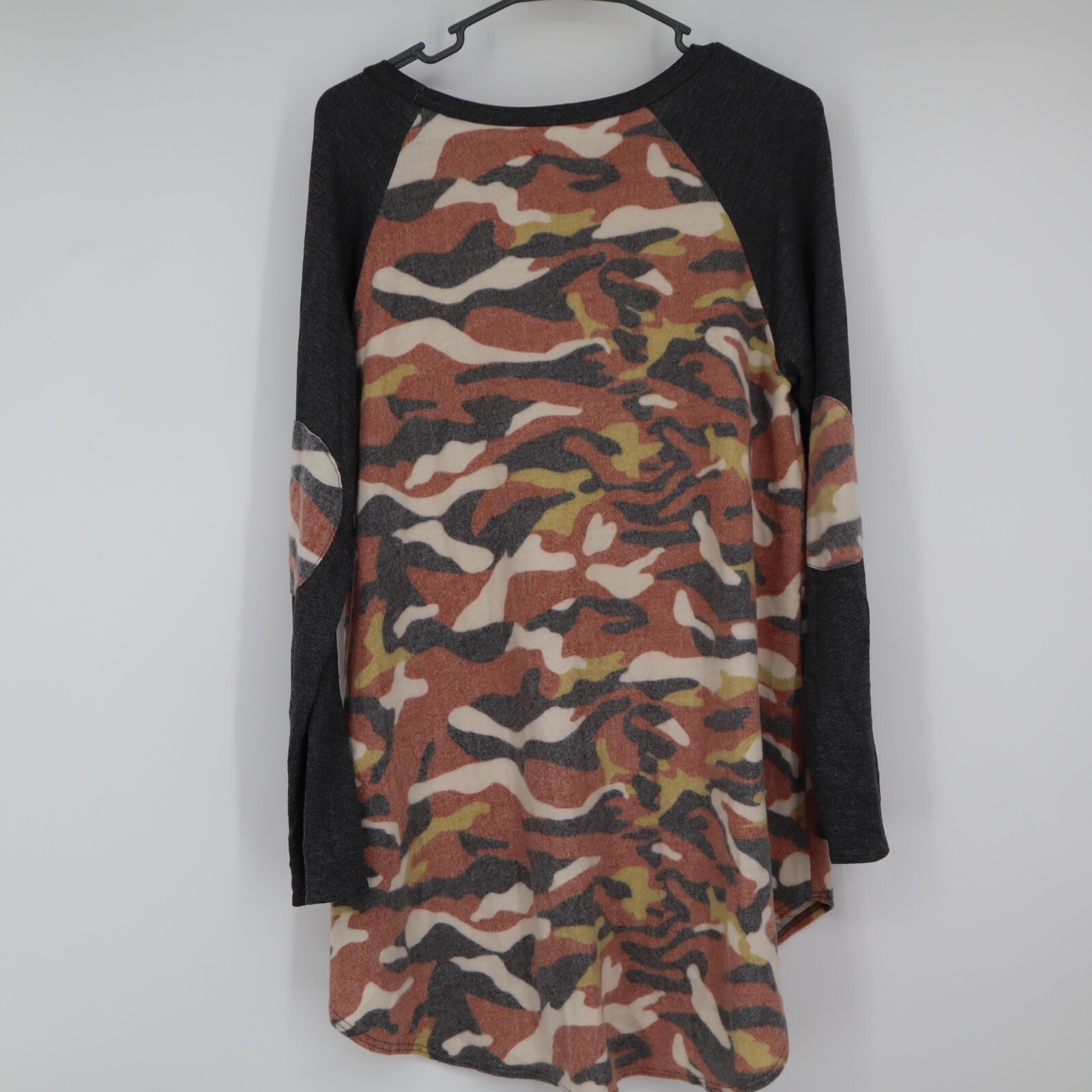 NEW Tee For The Soul Womens Camo Raglan Long Sleeves Tunic Top Size 1X NWT