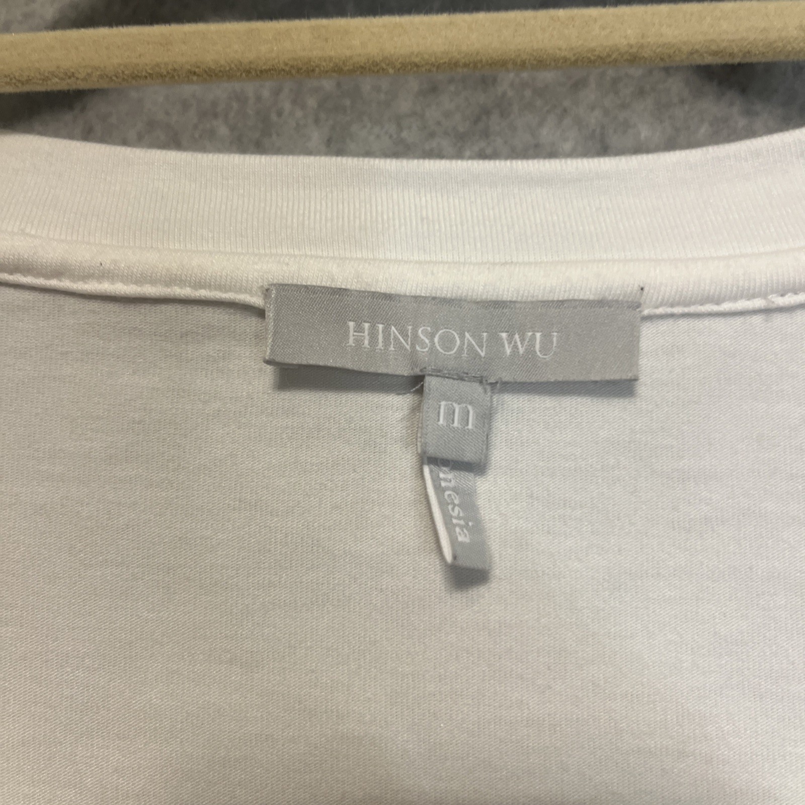 Hinson Wu Elbow Sleeve Kaitlyn White Bubble Puff Sleeve Top Shirt Sz M Popover