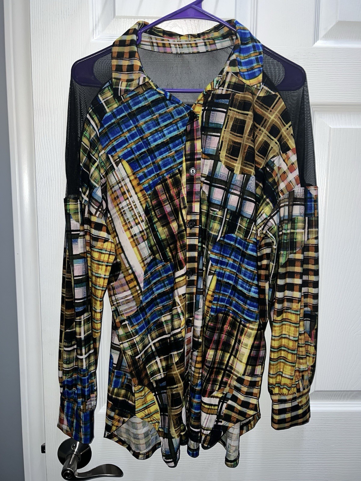 LOT OF 3 Attitudes by Renee Como Jersey Mesh Shoulder Printed Shirts Small