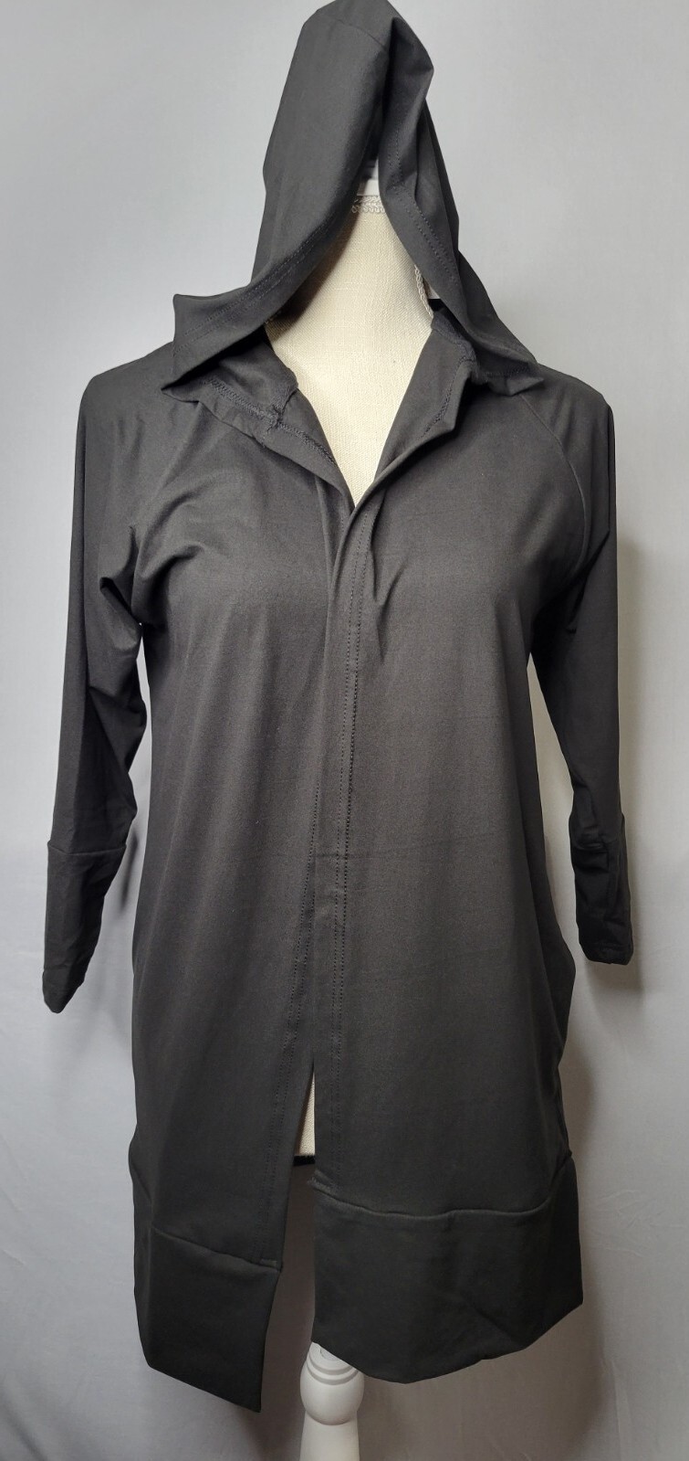 Everywear Active Lifestyle Cardigan Relaxed Hood Tunic Style Length Deep Pocket