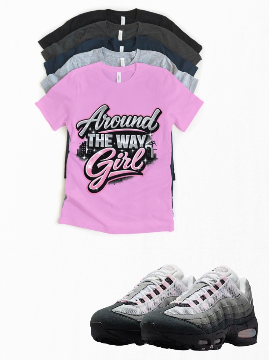 Max 95 Pink Foam Around the way Sneaker Matching T-Shirt Sneakerhead Streetwear
