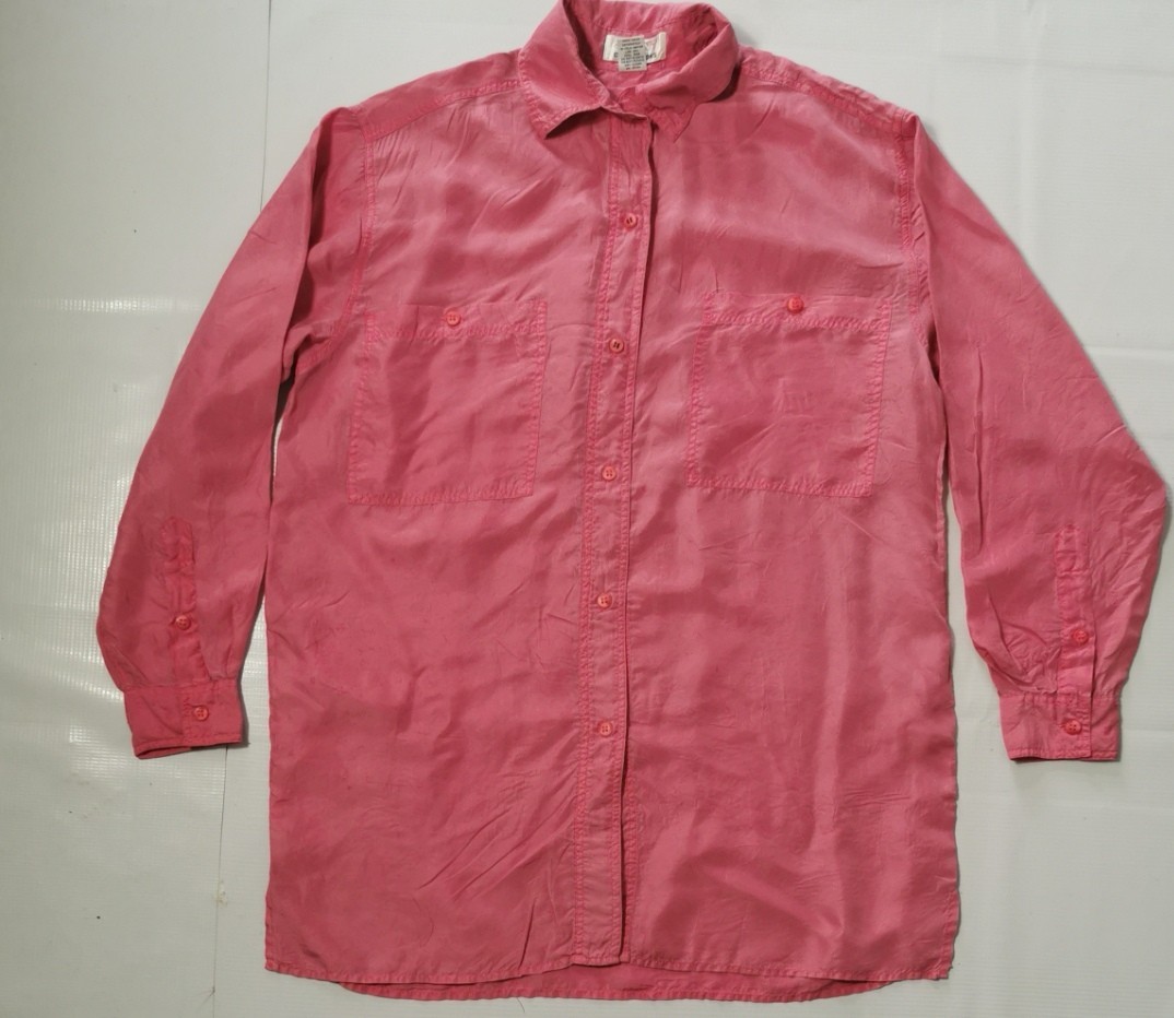 Stunt Collections Silk Blouse Vtg Used In Good Condition 100% Silk Size:L