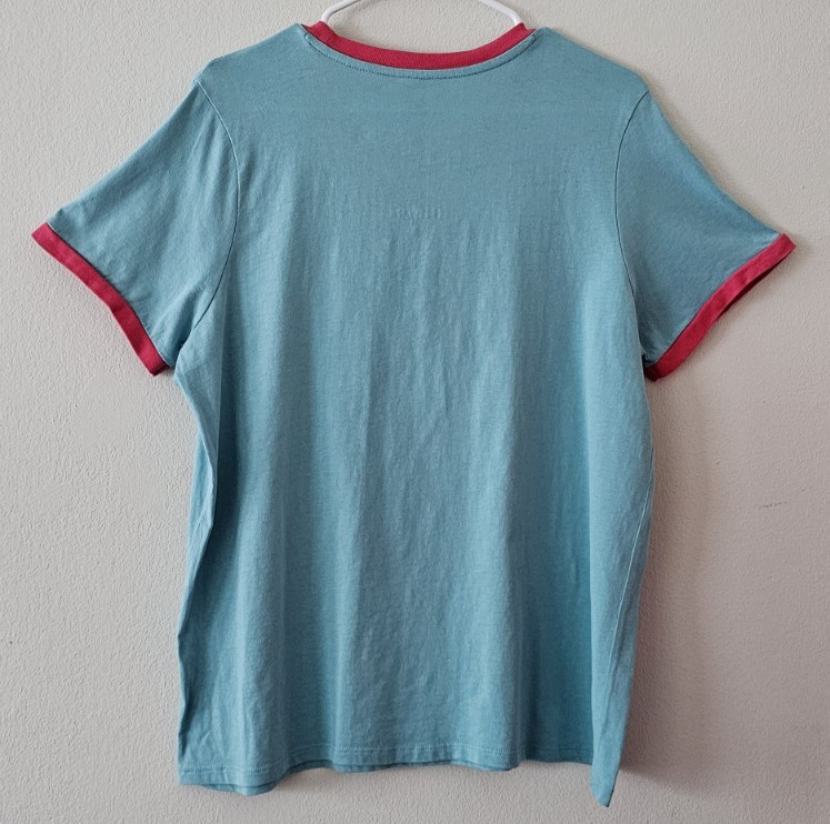 Women’s Disney Princess Mulan Embroidered Ringer T-Shirt XL Teal Pink Boxlunch