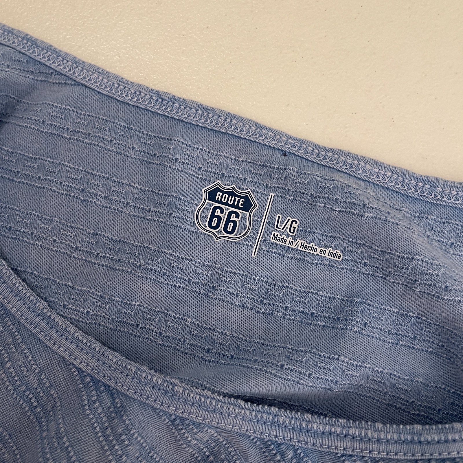 Route 66 T-Shirt Women’s Large Blue Round Neck Knit Short Sleeve Solid Casual