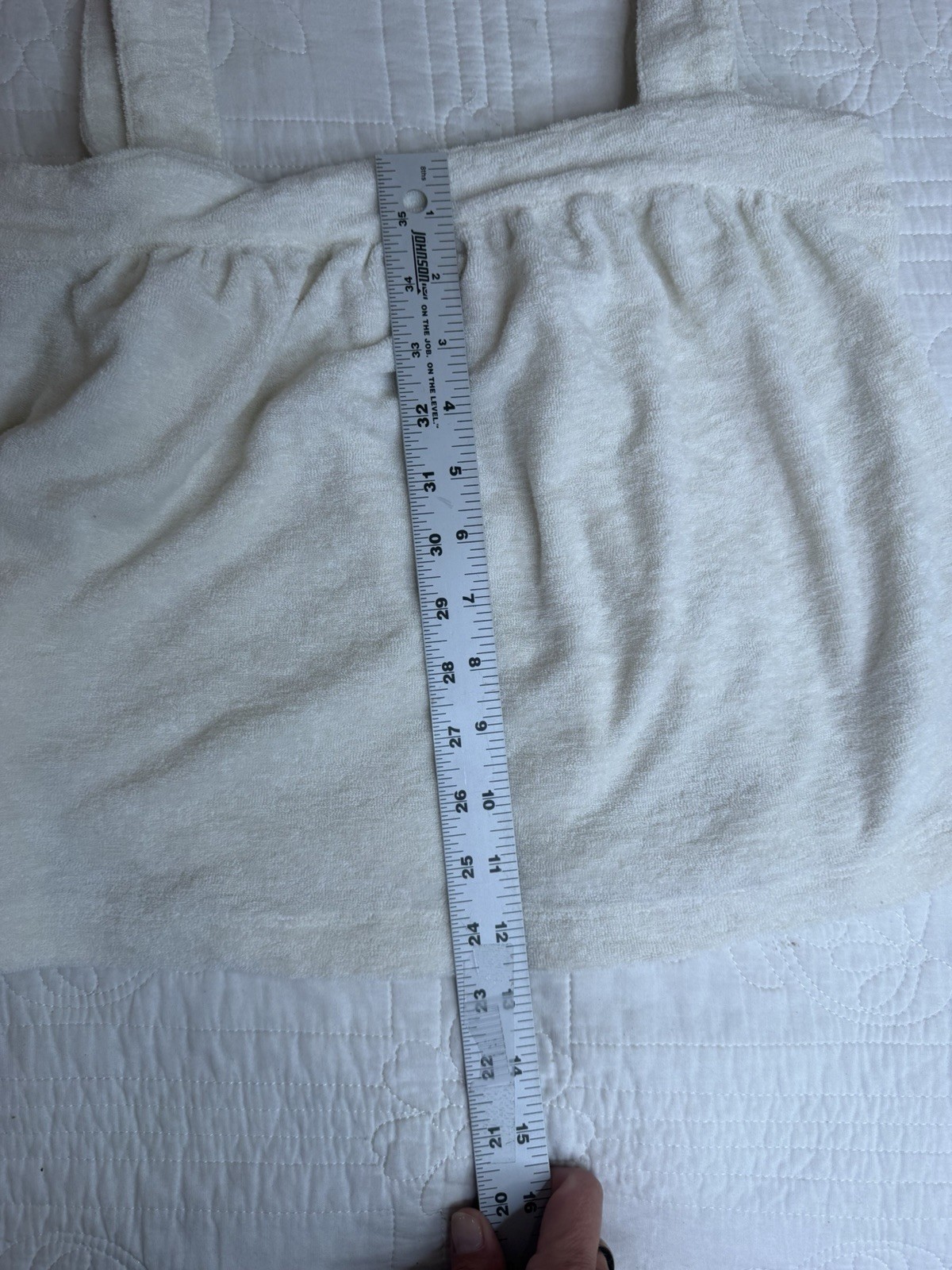 Marine Layer Womens XS White Cream Terry Out Tank Top Stretch Square Neck