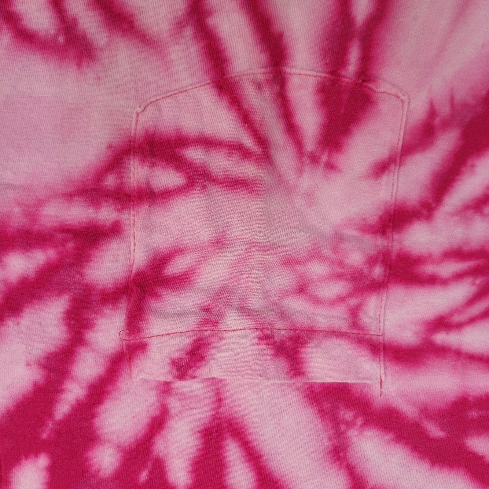 Vintage 80s Spiral Pocket Tie-Dye Shirt Women Small 18×25 Pink