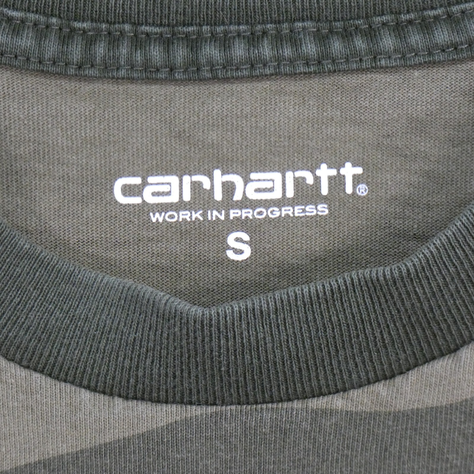 Carhartt WIP T Shirt Camouflage College Vintage Camo Logo 100% Cotton size S