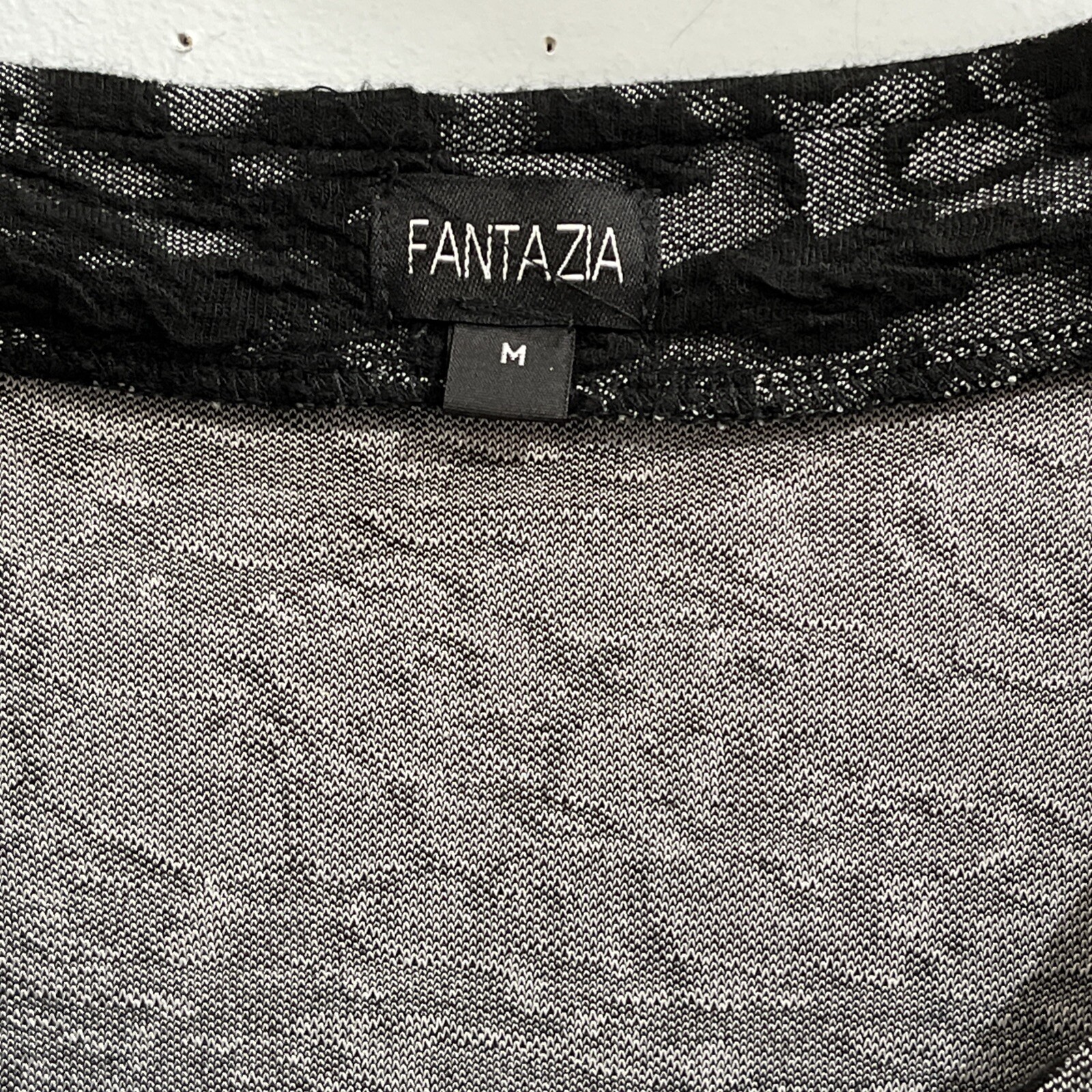 Fantazia Tunic Shirt Mini Dress Womens M Black Floral Layered Mesh Asymmetrical