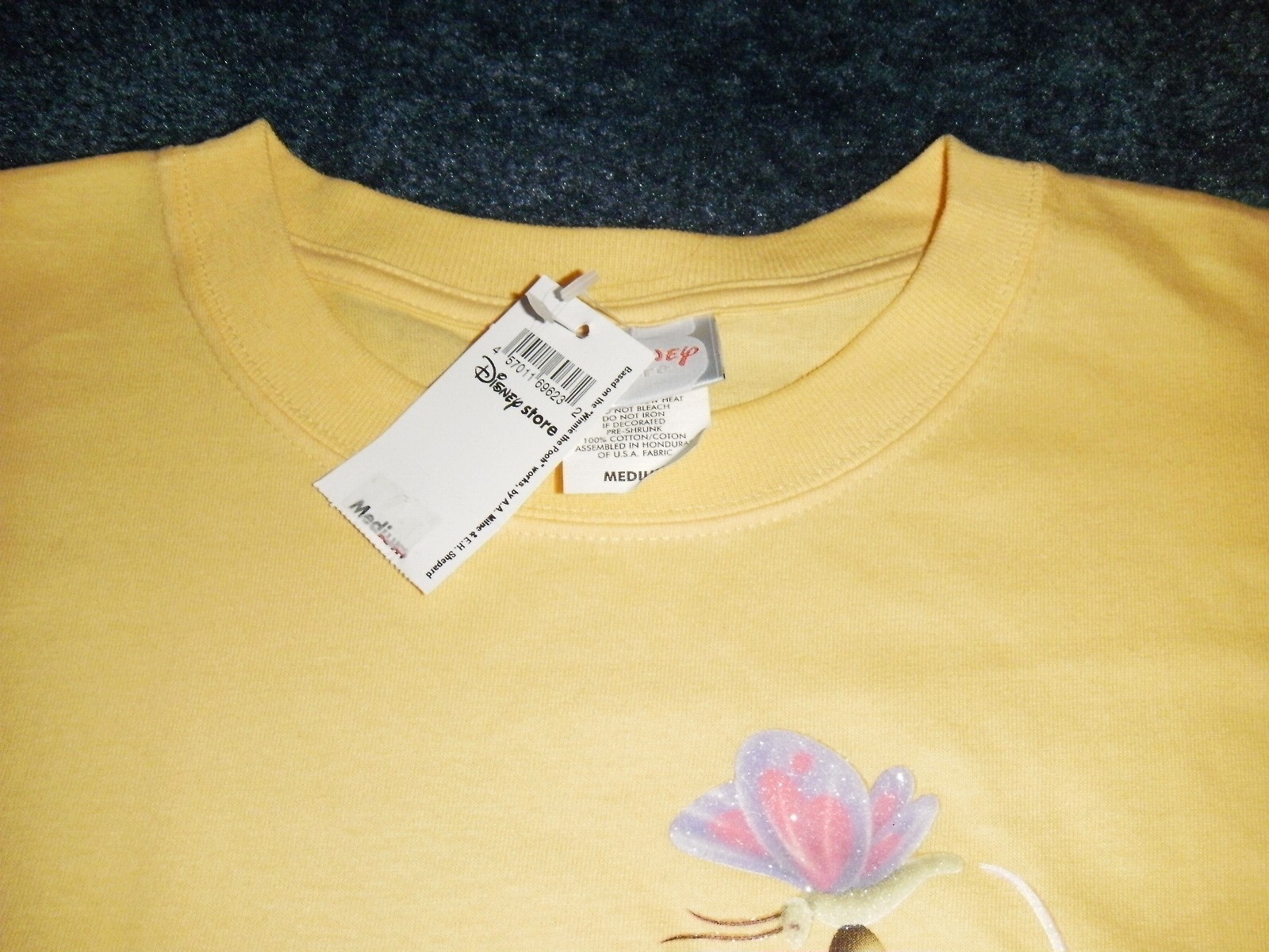 Disney Store POOH Vintage T-Shirt Women Medium Light Orange Crew Short Sleeve