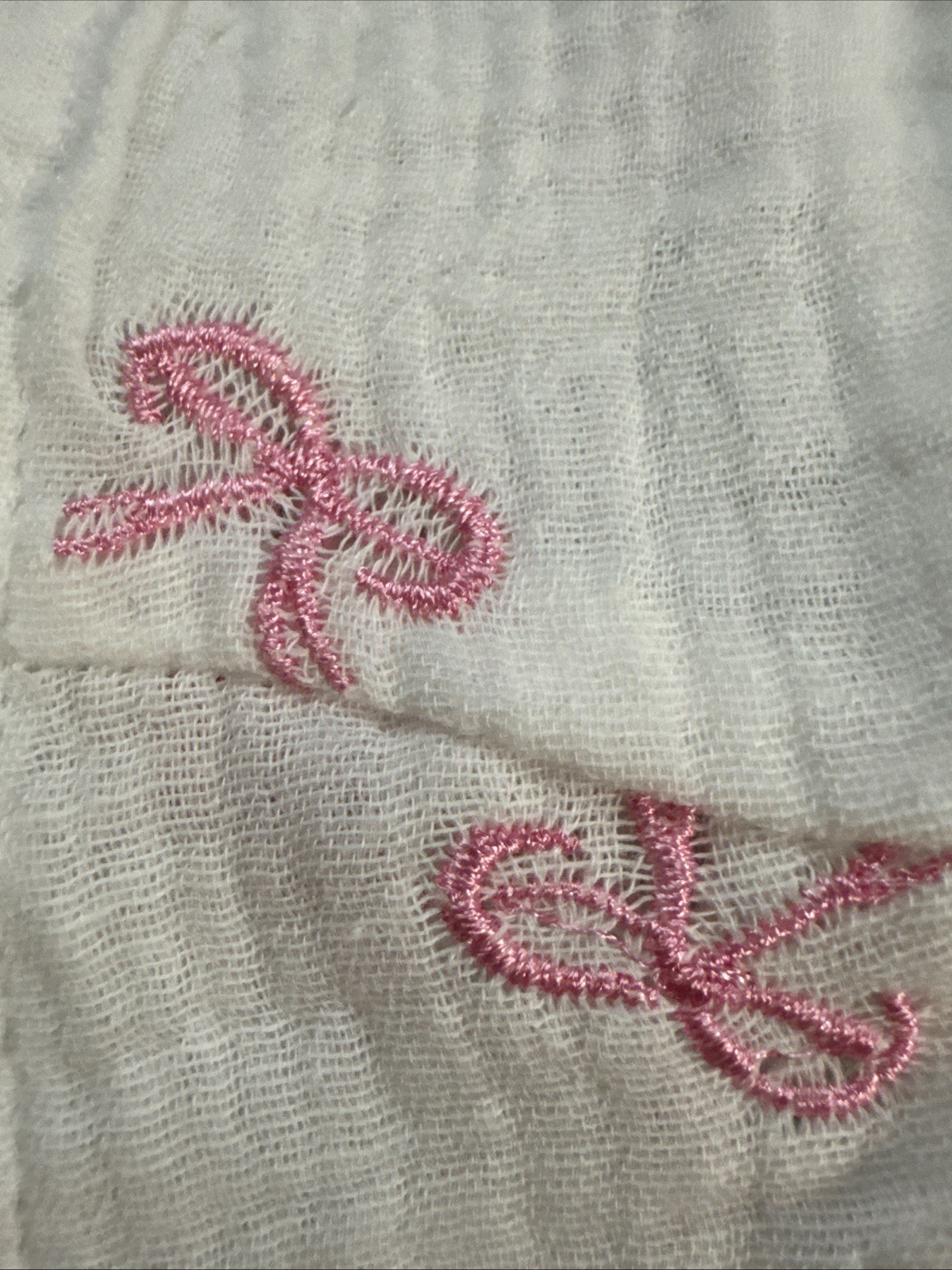 Puff Sleeve Cotton Blouse XL NWT Pink Embroidered Bow Top Cottagecore~Passport