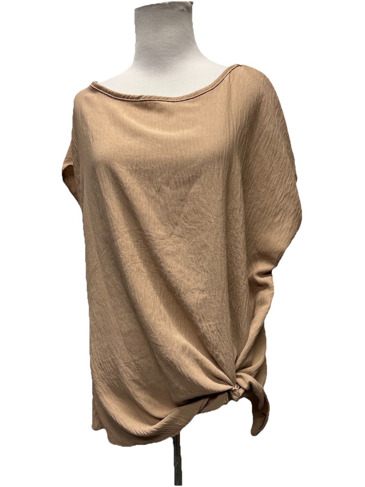 KAILEIGH Taylor Knot Front Blouse Taupe Women’s Size L Stitch Fix NWT