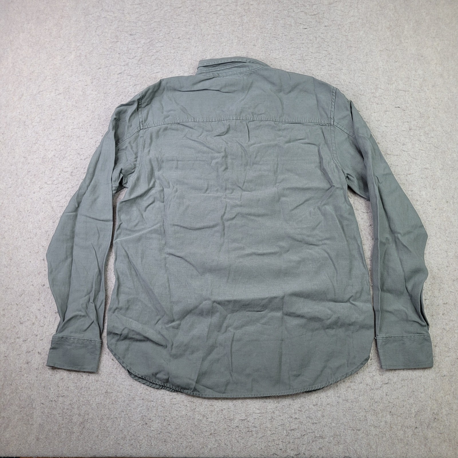 Everlane Womens M Olive Green Tencel Cotton Quarter Zip Utility Pullover Shirt