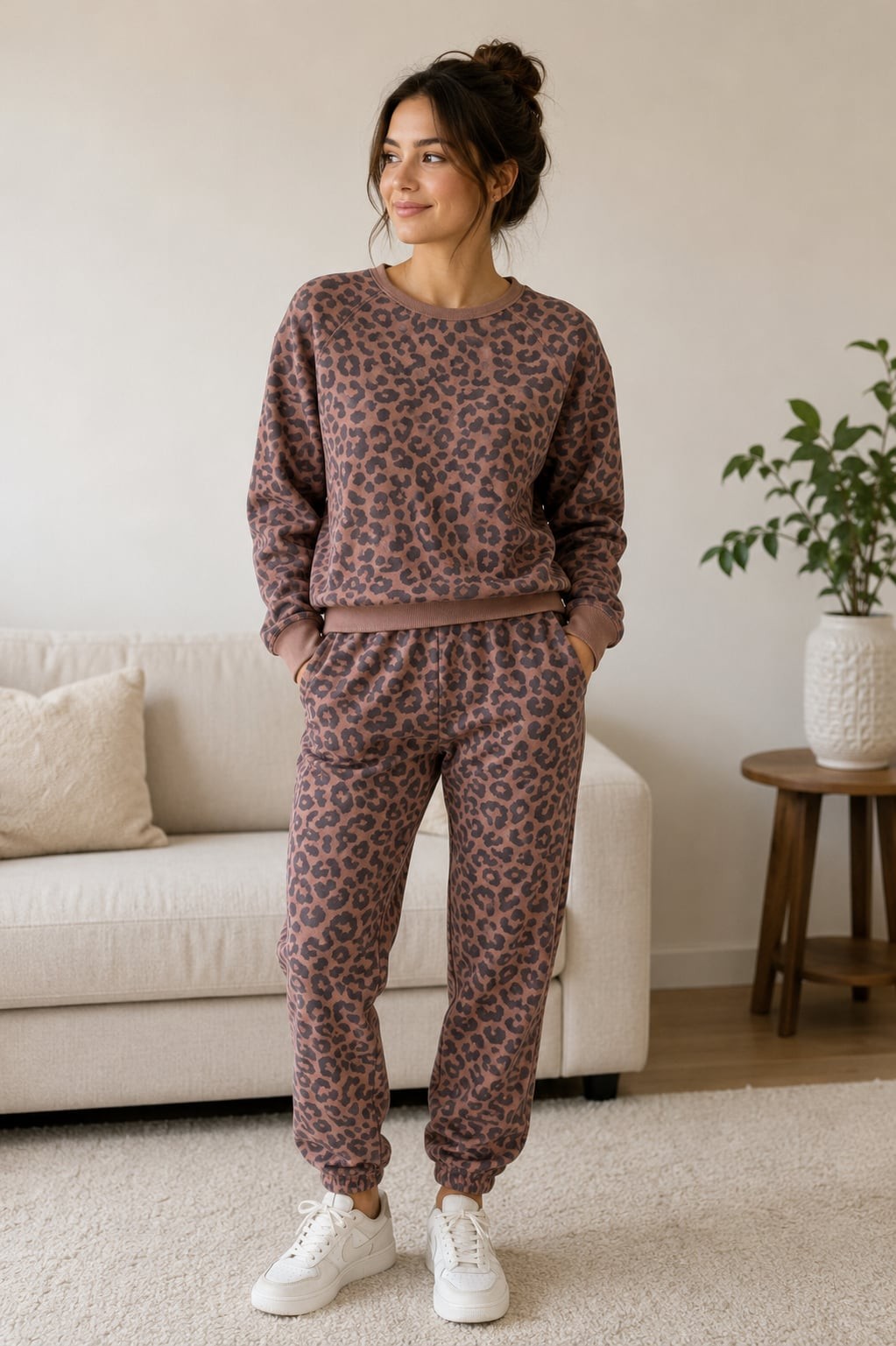 Grayson Threads Size XS Women’s Leopard Print Two-Piece Loungewear Set